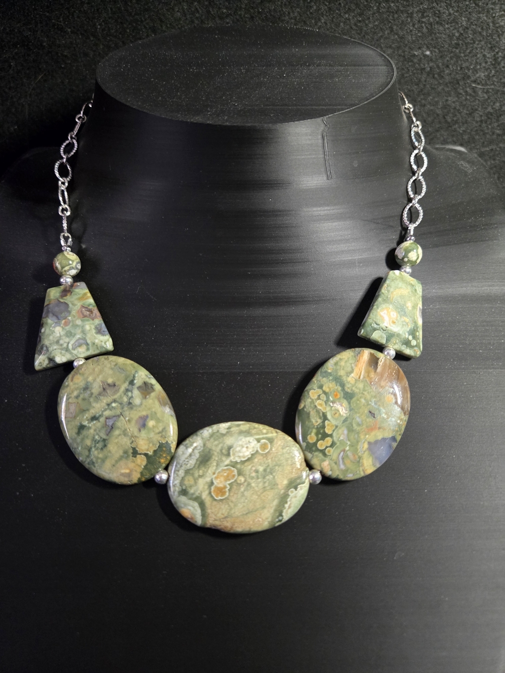 Artisan Green Rainforest Jasper Statement Necklace
